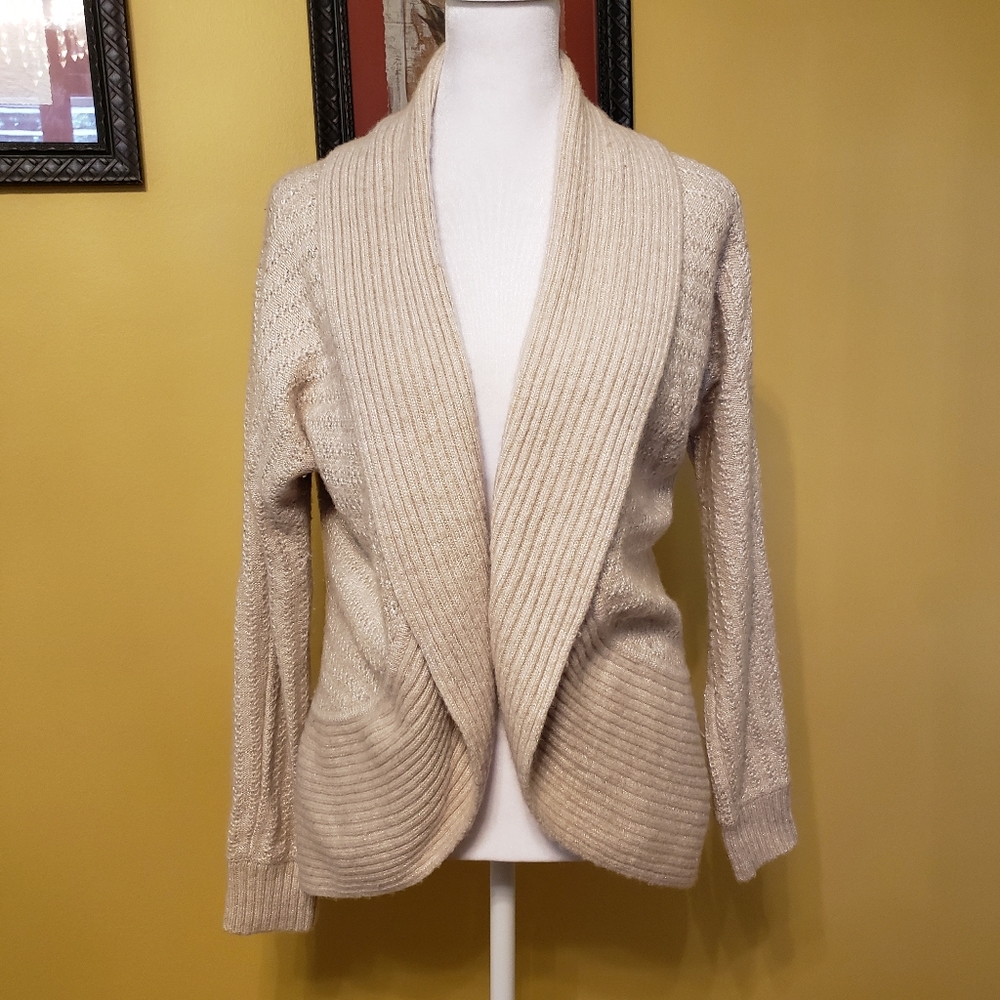 Gold Sweater Cardigan WHBM Like New